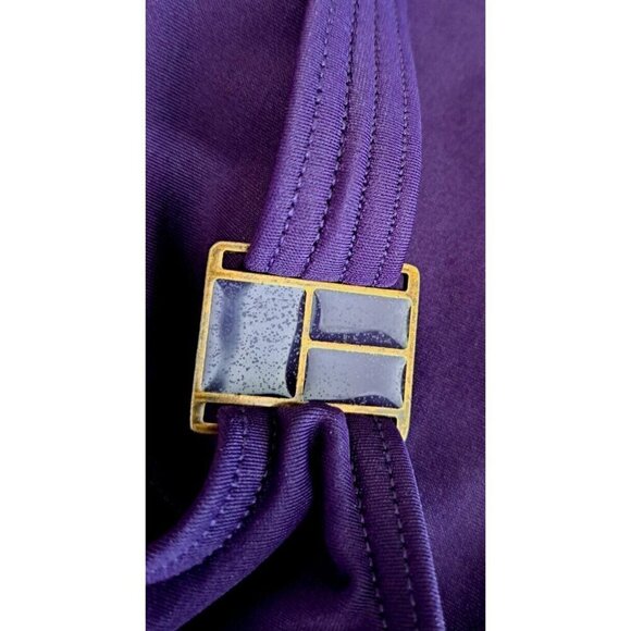 Lands' End Women's 14 Petite Purple One Piece Underwire Shirred Swimsuit - Picture 4 of 8